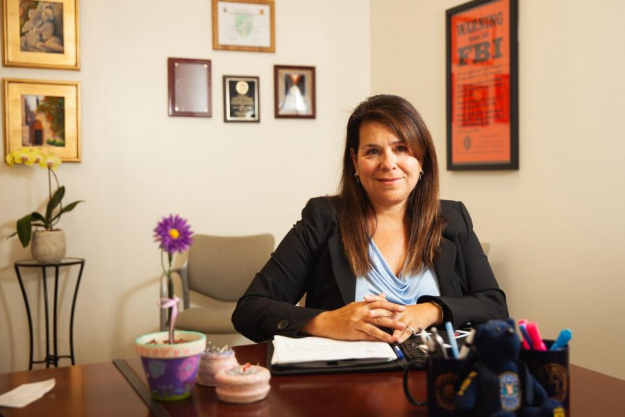 Former FBI agent Linda Esparza Dozer sits in her office as the new Title IX, gender equity coordinator on Friday, April 19, 2019, in the Administration Building at City College in Santa Barbara, Calif. “I want students to know my door is open, they can walk in, they can email me, they can call me to ask questions about sexual respect or to learn how to become an FBI agent.” Said Dozer.