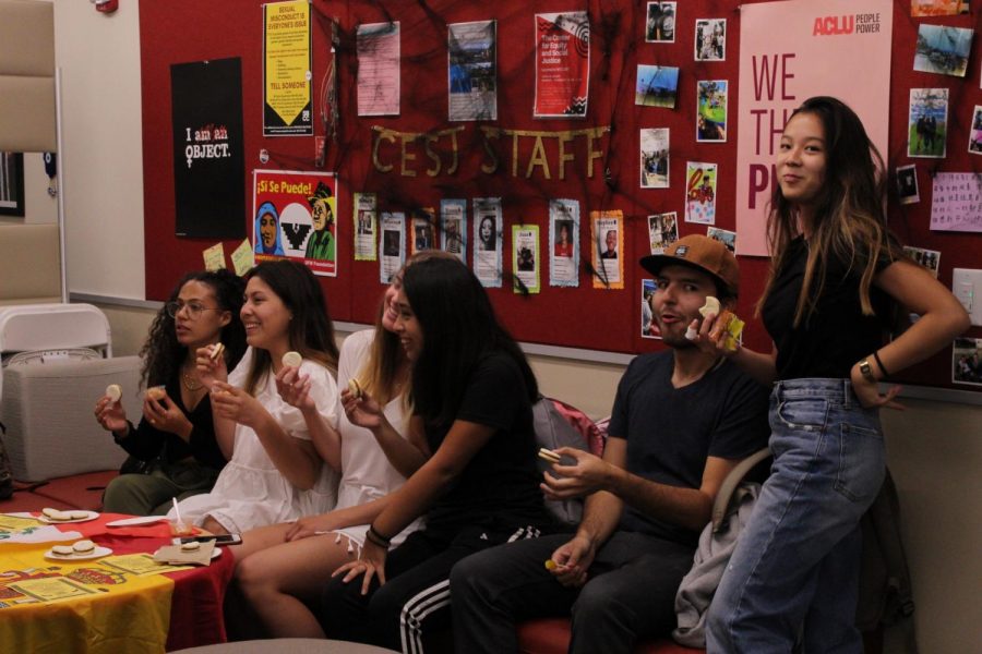 Students eat foods from different cultures on Oct. 10, 2019, in the West Campus Center Room 207, at City College in Santa Barbara, Calif.