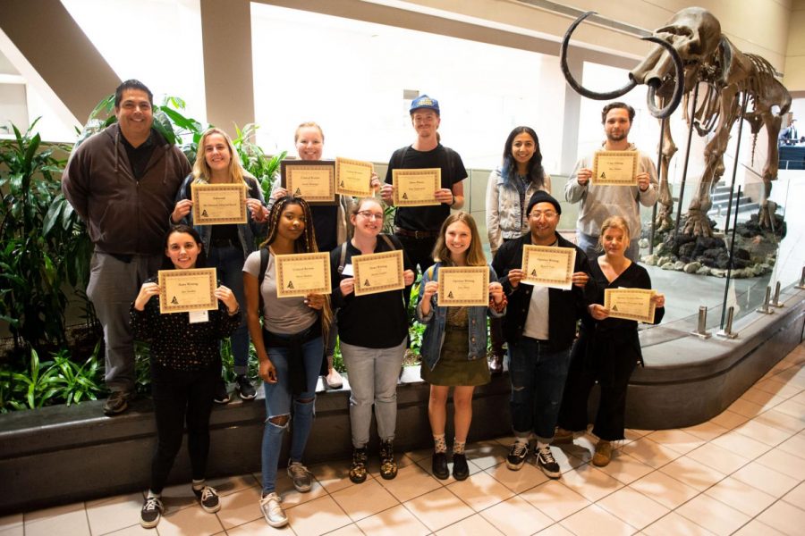 Photo contribution of Channels Staff with awards won at the 2019 JACC SoCal Conference on Saturday, Oct. 19, at State University, Fullerton in Orange County, Calif. The Channels staff won 12 awards at the conference.