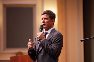 Dr. Kenneth Lawson answers audience questions Thursday, Oct. 24 in the Garvin Theatre at City College.