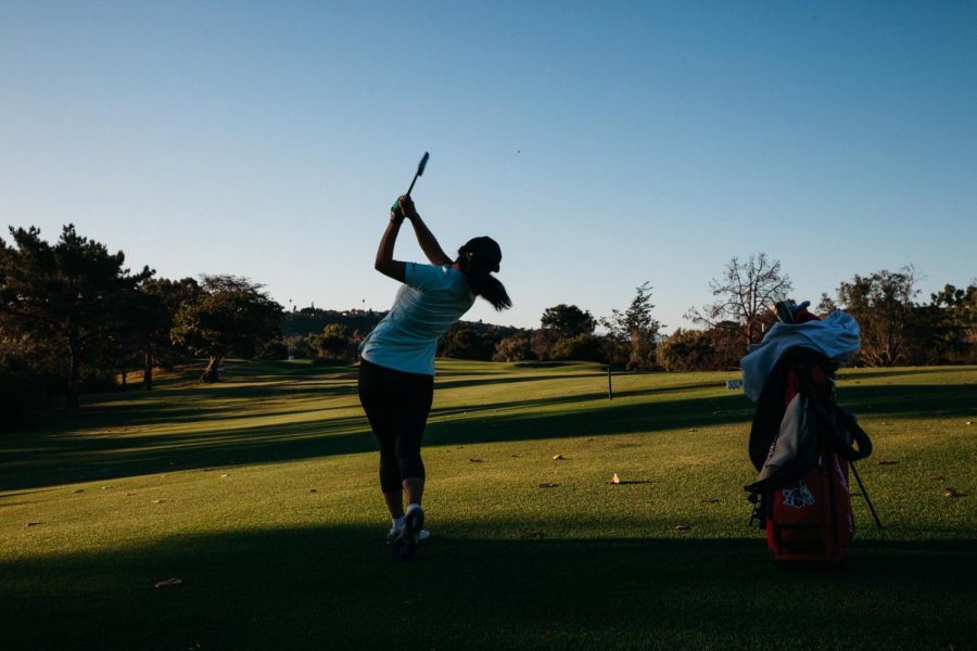 Pratima Sherpa drives the ball down the fairway at the Santa Barbara Golf Club for her 18 hole practice game early Wednesday, Oct. 23 in Santa Barbara, Calif. Sherpa is working to become the first pro female golfer from Nepal.