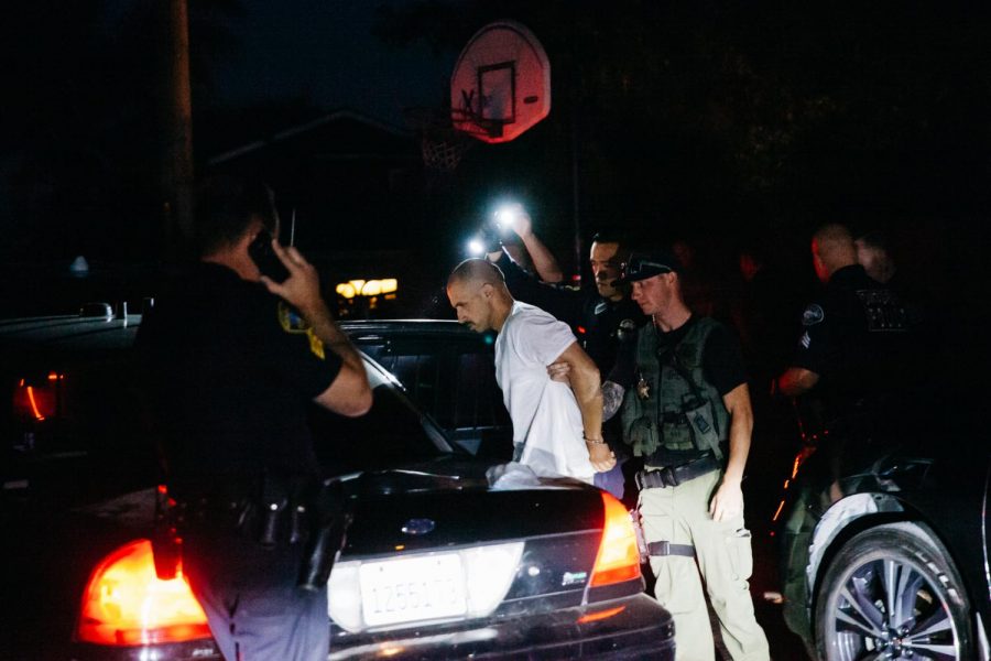 Police arrest suspect Fernando Huerta after City College went on lockdown for an armed shooter alert on Wednesday, Oct. 30, 2019, on Del Sol Ave and La Marina Street in Santa Barbara, Calif. Huerta fled police after being spotted behind the Luria Library and was unarmed upon arrest. Police arrest suspect Fernando Huerta after City College went on lockdown for an armed shooter alert on Wednesday, Oct. 30, 2019, on Del Sol Ave and La Marina Street in Santa Barbara, Calif. Huerta fled police after being spotted behind the Luria Library and was unarmed upon arrest. Police arrest suspect Fernando Huerta after City College went on lockdown for an armed shooter alert on Wednesday, Oct. 30, 2019, on Del Sol Ave and La Marina Street in Santa Barbara, Calif. Huerta fled police after being spotted behind the Luria Library and was unarmed upon arrest.