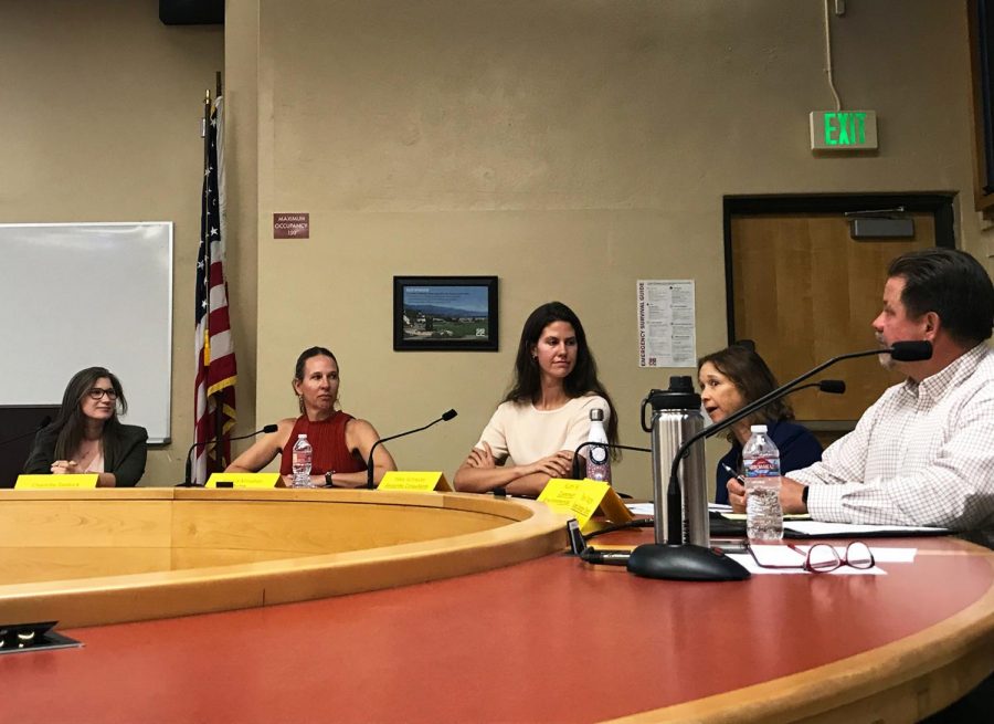 Five panel members talked with students about careers in sustainability on Wednesday, Oct. 23, 2019, in the Administration Building Room 211 at City College in Santa Barbara, Calif.