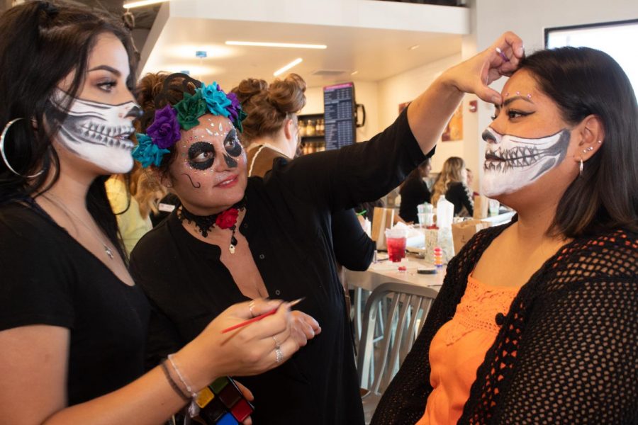 Students came together at the Campus Bookstore to get their faces painted by the cosmetology department On Thursday, Oct. 31, 2019 at City College in Santa Barbara, Calif.