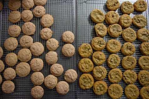 Santa Barbara Cookie Company's cookies cool after baking before being packaged on Sunday, Feb. 2, in Goleta, Calif.