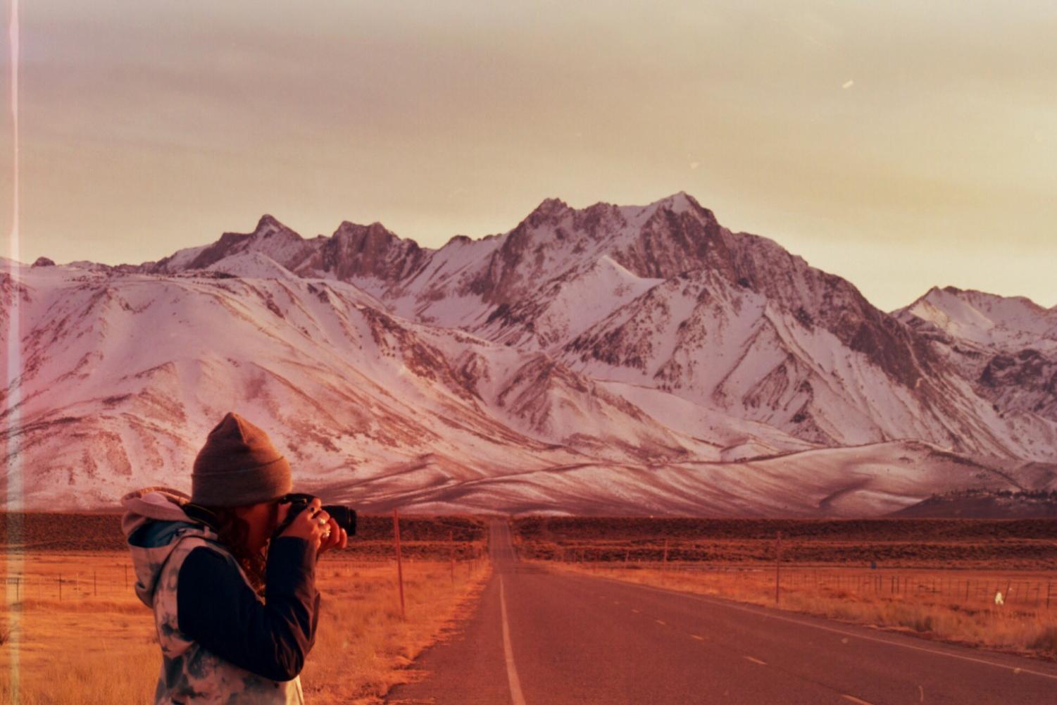 Shooting photos of the Minarets and Mammoth Mountain.