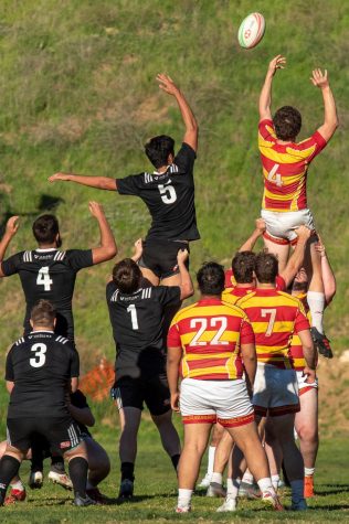 A line out play happens when one team kicks or runs the ball out of bounds.