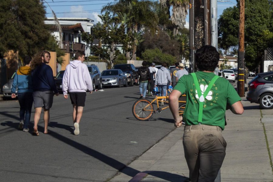 Isla Vista parties are still on during St. Patricks day amid the coronavirus panic on Tuesday, March. 17, 2020, in Isla Vista, Calif.