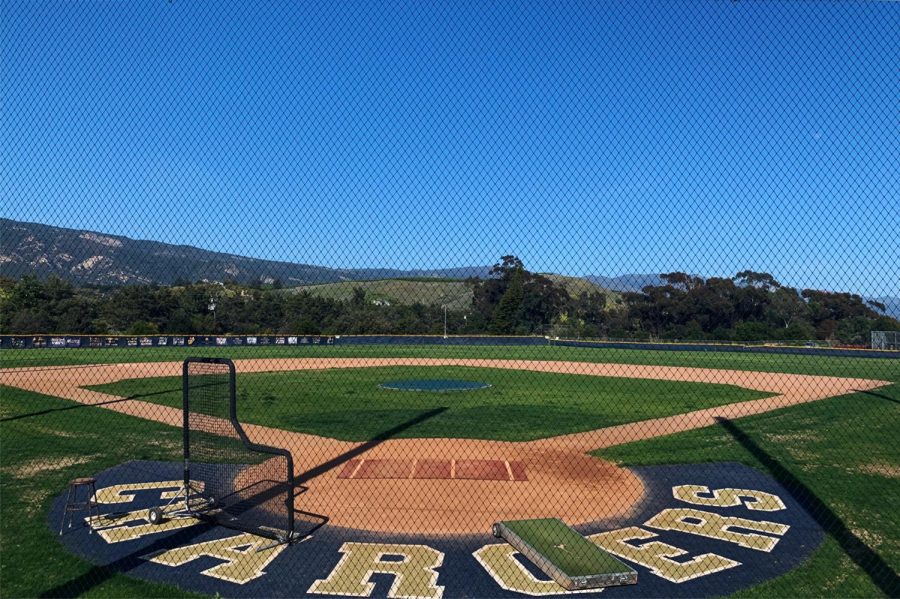 Dos Pueblos Highs Scott OLeary Field in Goleta, Calif. is void of any real games through the rest of the season due the coronavirus pandemic. The field stands behind extended netting which will likely see no action as CIF cancels all spring sporting events on Apr. 3.