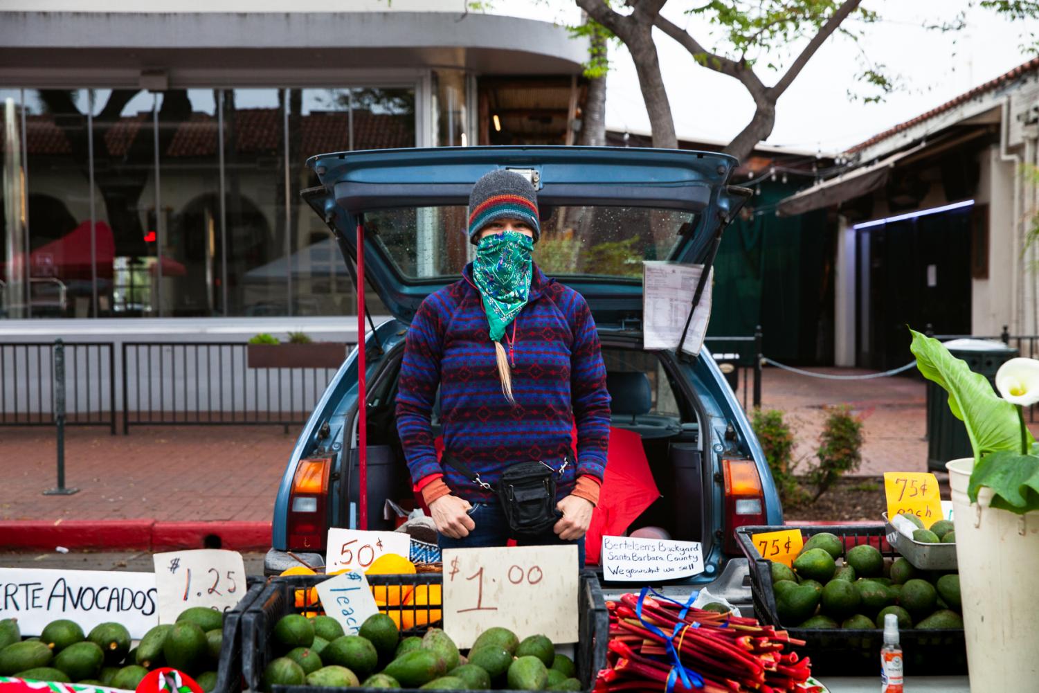  Juliana Bertelsen lost her job as a massage therapist in Minneapolis after Minisota issued a statewide shelter-in-place order returning Bertelsen to Santa Barbara to protect and support her 80 year-old mother living with congestive heart failure by selling avocados and rhubarb. Selling the produce that grows on her mother's property is currently Bertelsen’s only source of income. 