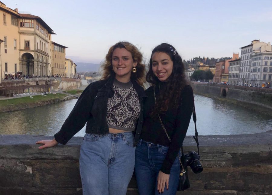 Courtesy image of Christiana Leonardo and Ariana Jordanou on Feb. 12, at Ponte Vecchio in Florence, Italy.