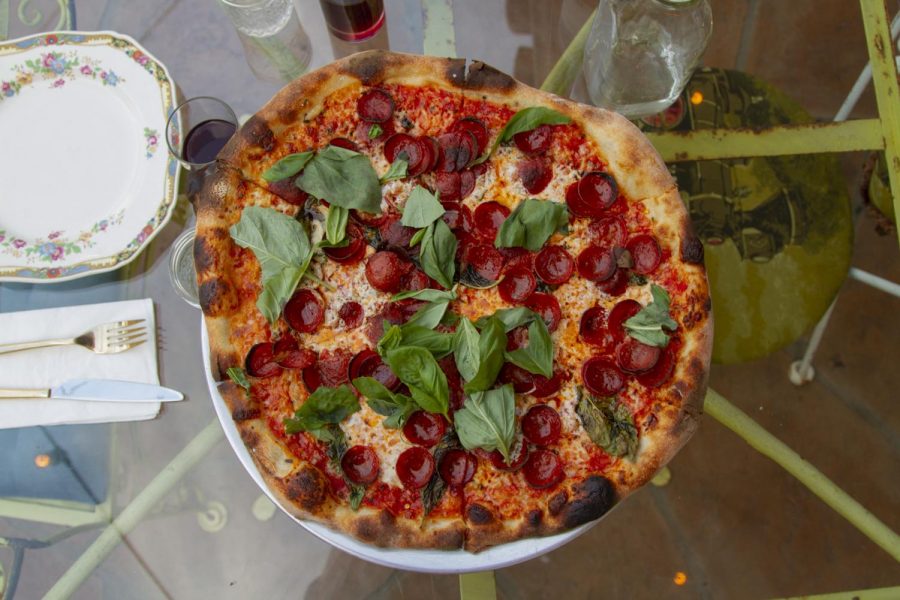 A freshly baked peperoni pie from Revolver Pizza on Sept. 17, 2020 at Revolver Pizza in Santa Barbara, Calif. Owner Nick Bodden keeps his menu limited in order to focus on quality over quantity.