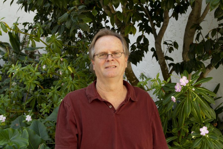 David Starkey outside of the Garvin Theater on the City College campus on Oct. 3 in Santa Barbara, Calif. Starkey is looking forward to his retirement this spring, he said that he will continue to write creatively, and is excited to do so in ways outside of his teaching positions.