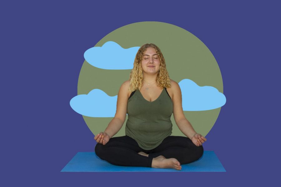 Photo Illustration of a person meditating.