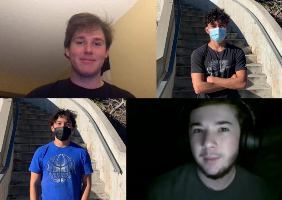 This year's freshmen haven’t experienced a traditional first year of college, but some are okay with that. From top left, Jack Spahn, Ken Munoz, Koby Munoz and Andrea Sciabarrasi over Zoom.