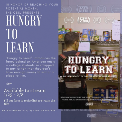 Courtesy image of the “Hungry to Learn” poster from CESJ.