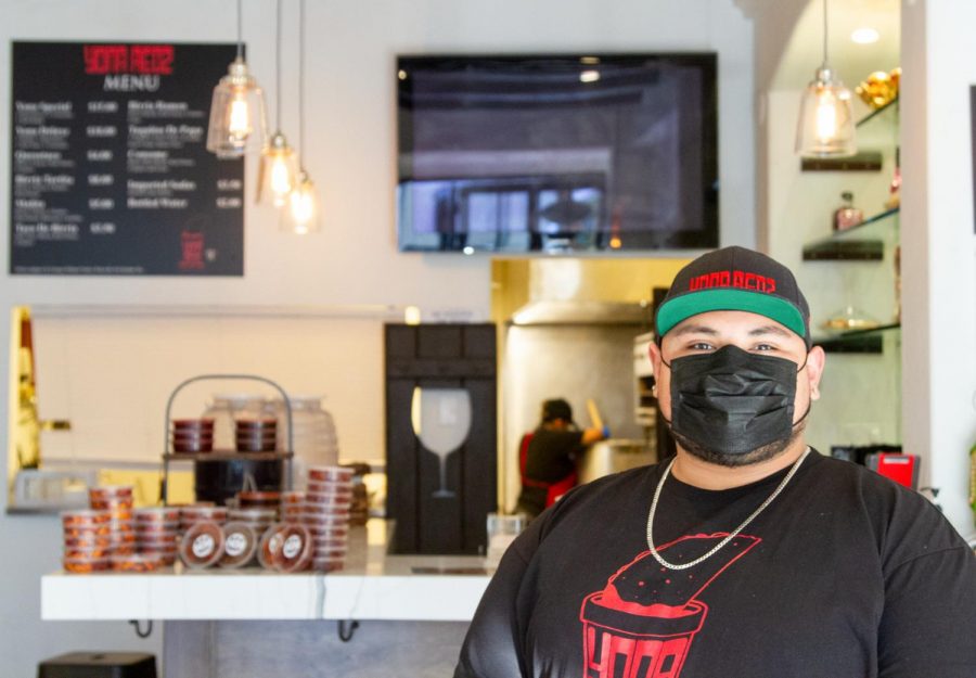 Jonathan Yona Estrada at his taco shop Yona Redz on Feb. 19 in Santa Barbara, Calif. Yona Redz started as a backyard pop-up, and opened its first brick-and-mortar location last November at 532 State St.