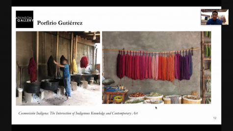 Artist advisor Porfirio Gutiérrez was born and raised in the textile-rich community of Oaxaca, learning the ancestral art of dyeing and weaving through natural ingredients such as cochineal and indigo. Gutiérrez is currently in Ventura, providing the technology and insight necessary for the upcoming project.