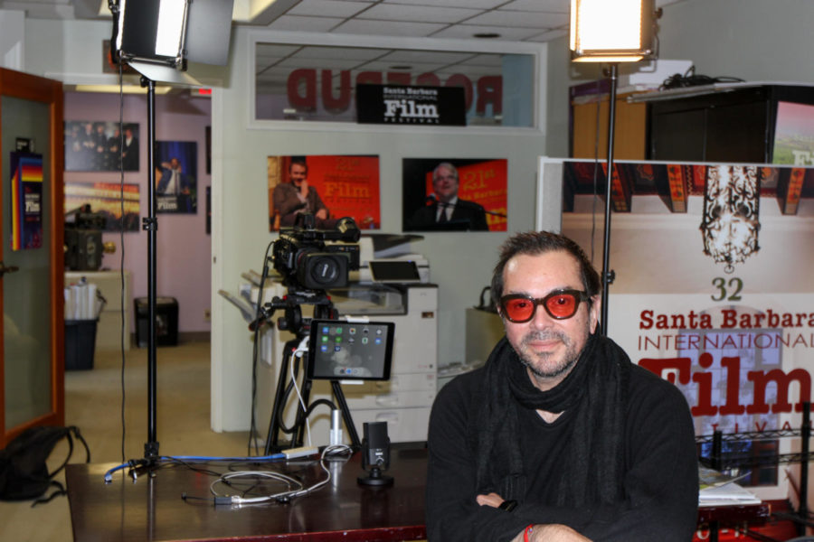 Roger Durling, who has been the Executive Director of the Santa Barbara International Film Festival for 17 years, on March 18, 2021 inside the Santa Barbara International Film Festival office in Santa Barbara, Calif. Durling has interviewed directors, actors and other professionals from the film industry at the office since lockdowns last year.