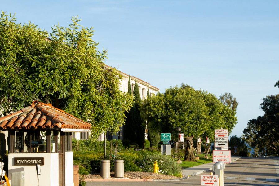 File photo of the entrance to City College's main campus taken on Feb. 17, 2021, in Santa Barbara, Calif.