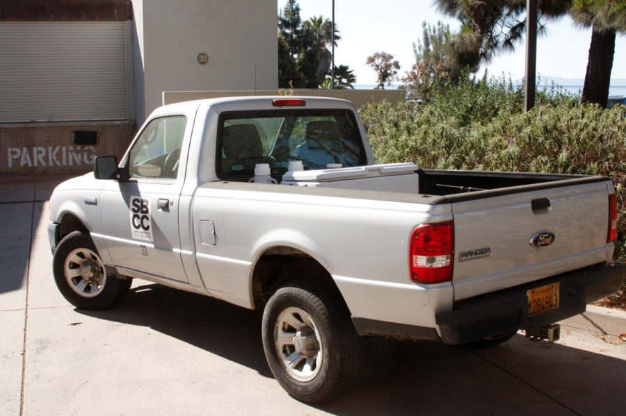 The+Ford+Ranger+used+for+hauling+seawater+and+other+marine+life+sits+parked+outside+the+Earth+and+Biological+Sciences+building+on+April%2C+26+at+City+College+in+Santa+Barbara%2C+Calif.+The+biology+department+has+been+requesting+a+replacement+truck+for+nearly+two+years%2C+due+to+extensive+rust+and+lack+of+power+to+haul+equipment.