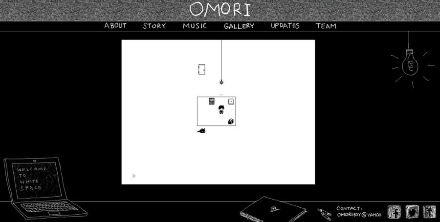The home page of the Omori website. The psychological horror game was created by Asian American artist Tiffany Liao.