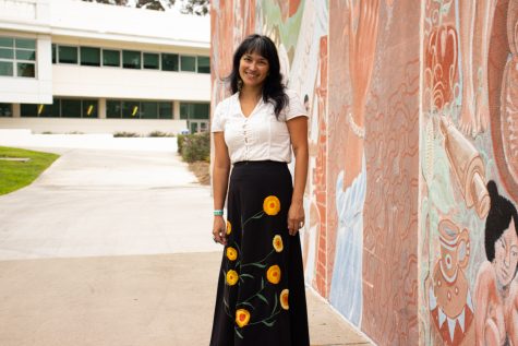 Melissa Menendez, English department chair outside of the Campus Center on Sept. 28, 2021 at City College in Santa Barbara, Calif. Menendez is the coordinator of establishing the Raíces program.