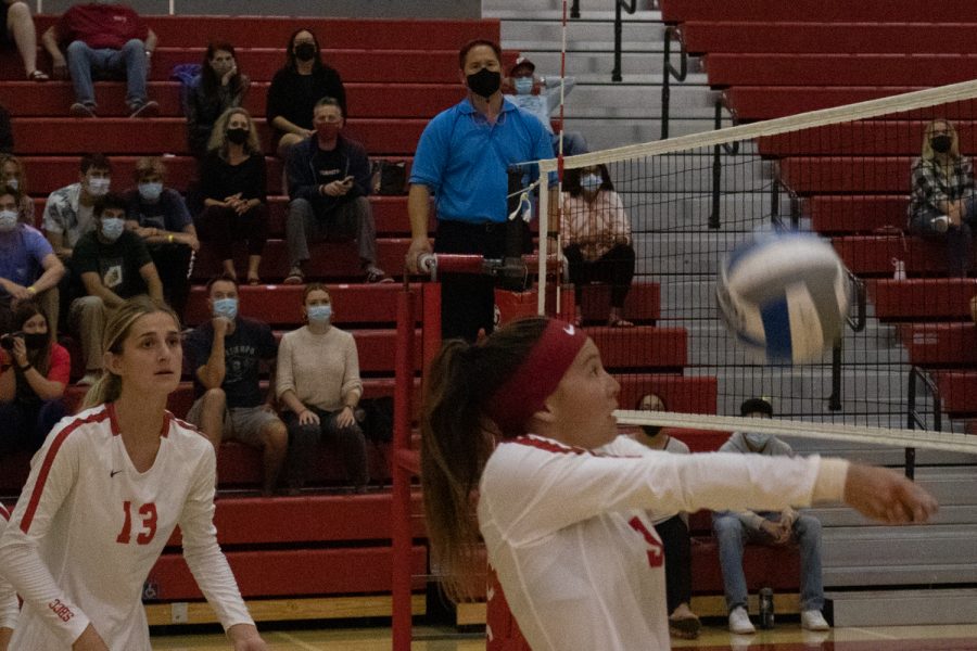 From+left%2C+Karoline+Ruiz+gets+ready+to+spike+the+ball+over+the+net+as+Emma+Crabbe+sets+the+ball+for+her+during+their+game+against+Ventura+College+on+Oct.+6+at+City+College+in+Santa+Barbara%2C+Calif.+The+City+College+Vaqueros+swept+the+Ventura+Pirates+3-0.
