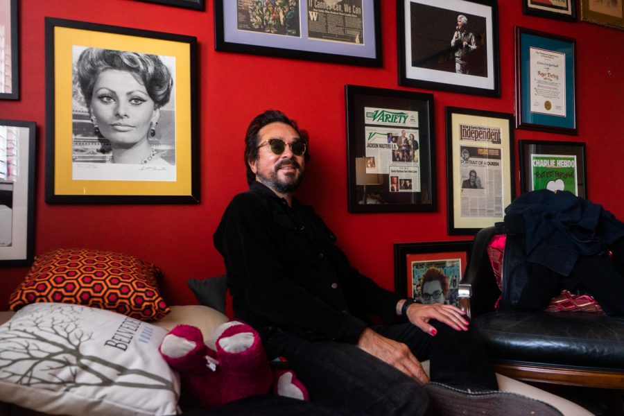 Roger Durling relaxes on the couch where he does most of his work for the Santa Barbara International Film Festival on Sept. 23 in the festivals office in Santa Barbara, Calif. Durling is the executive director for the festival.