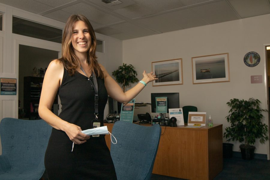 The Wells Student Program Advisor and Associate Social Worker Becky Bean in her office on Tuesday, Nov. 4 at City College’s Wellness Center on East Campus in Santa Barbara, Calif. Bean has been running The Well since it first opened in the summer of 2018.