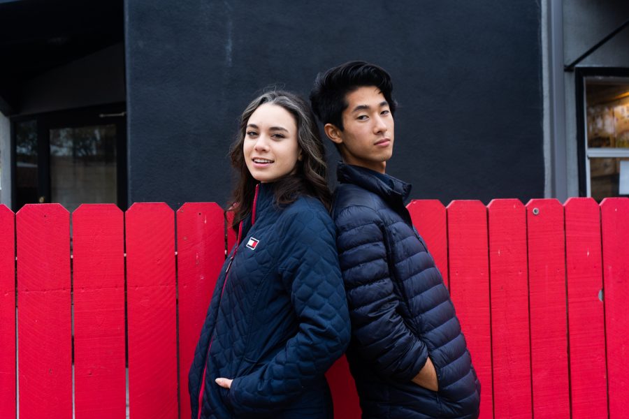 From left, Asiana Weddington and Justin Usami pose for the camera on Dec. 2 in Isla Vista, Calif. Weddington and Usami are a part of a short film that’s in the works to become a full-length feature.