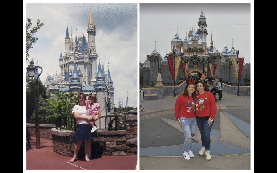 From left, Maria Chaidez with her daughter Melissa Garcia in 2006, Melissa and Maria in November of 2021. The first picture was taken at Melissa's first visit to DisneyWorld in Orlando, Florida and the second picture was taken in Nov. 2021 in Disneyland in Anaheim, Calif.