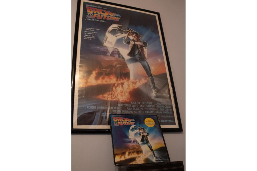 Original 1985 poster of "Back to the Future" and the soundtrack on vinyl taken on Feb. 11 in Santa Barbara, Calif. The poster was purchased at the Santa Barbara High School Flea Market and the record was given as a gift.