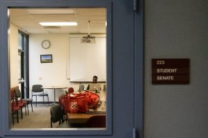 City College's student senate conference room on March 28 in the Campus Center in Santa Barbara, Calif.