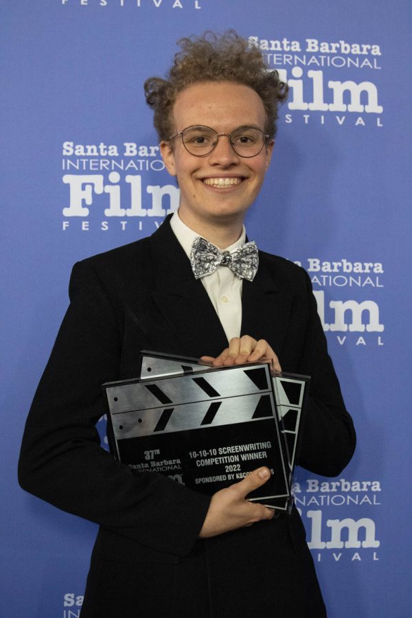 City College student and filmmaker Santiago Bailey-Musacchio at the 37th annual Santa Barbara International Film Festival on Saturday, March 12 at the Arlington Theatre in Santa Barbara, Calif. Bailey-Musacchio was the filmmaking and screenwriting winner among the high school finalists.