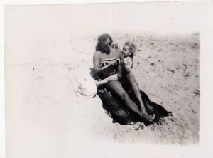 Sally Saenger and her mother Helen Ciabattoni at Leadbetter Beach in Santa Barbara, Calif. Courtesy of Saenger.