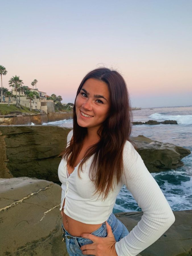 Emma Welch is enjoying her time at sunset with friends. In La Jolla Calif. June 2020, courtesy of Teagan Alstrin.