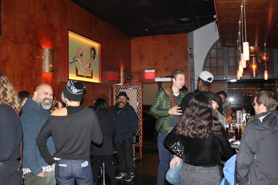 People gathered to celebrate Charlotte Gullap-Moore on her campaign for City College’s board of trustees on Nov. 8, at Bobcat bar in Santa Barbara, Calif.