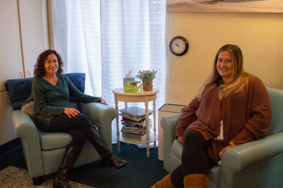 From left Personal Counseling Dept. Co-Chairs Alyson Bostwick and Lacey Peters on Nov. 7 in SS-170 at City College in Santa Barbara, Calif. Both Bostwick and Peters are both skilled with helping students in many different situations.