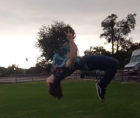 Michael Therrien in the middle of doing a backflip. “I've always liked pushing myself and my limits and tricking allows me to do this while also letting me explore my creative side,” Therrien wrote.