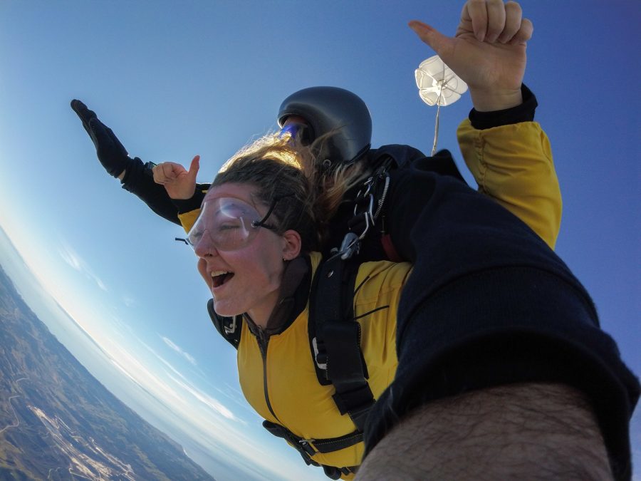 Tom Pecharich took me for my first skydive on Nov. 20 at Skydive Santa Barbara in Lompoc, Calif. I was terrified, yet exhilarated at the same time and I highly recommend everyone skydive at least once in their life.