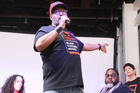 Darrell M. McNeill gestures to his wife and co-founder Sally Foxen-McNeill, as he explains the roots behind creating the Santa Barbara Black Culture House on Feb. 10 in Santa Barbara, Calif.