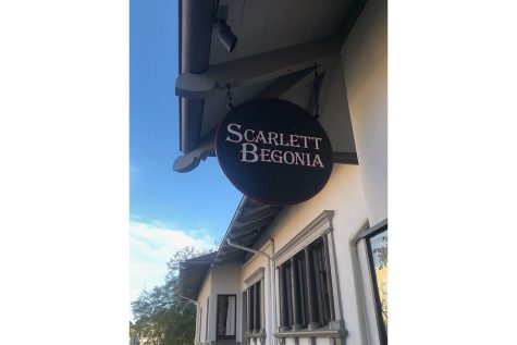 This is the sign of the family owned business, the Scarlett Begonia. The restaurant is still sanding strong after the COVID pandemic.