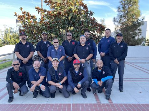 The custodial night-time crew, posing for their staff photos in Santa Barbara, Calif. Courtesy image from Miguel Pineda.