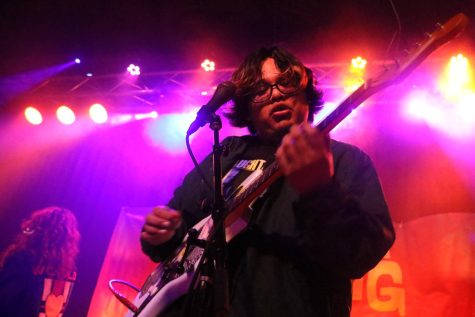 Guitarist of Crawdads Isaiah Hernandez rocks out during the Battle of the Bands at SOhO Restaurant & Music Club in Santa Barbara, Calif on April 15.