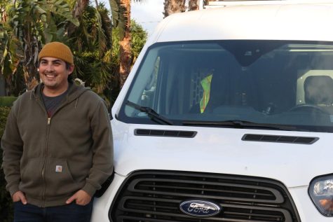 Andruw Martinez stands at the foot of his Ford van, reminiscing about the journeys he has taken along side it. From top to bottom of California's cost, Martinez resides in Santa Barbara, Calif.