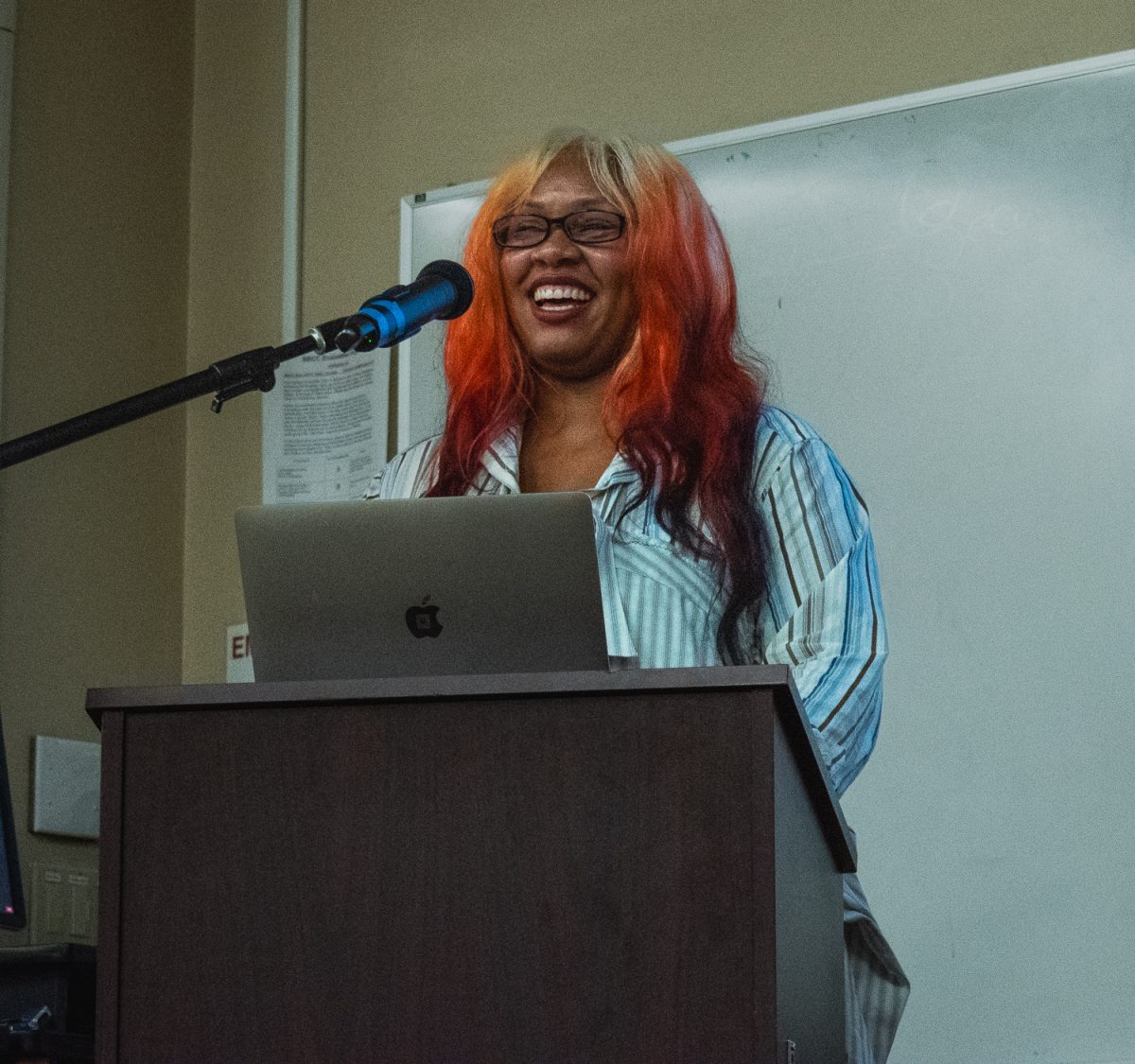 Cameron Patricia Downey was happy to answer questions on her artistic process at SBCC artist talk on Wednesday Sept. 13 at City College. Downey shared her story and inspirations before the opening of her new exhibition at the Museum of Contemporary Art in Santa Barbara, Califonia.