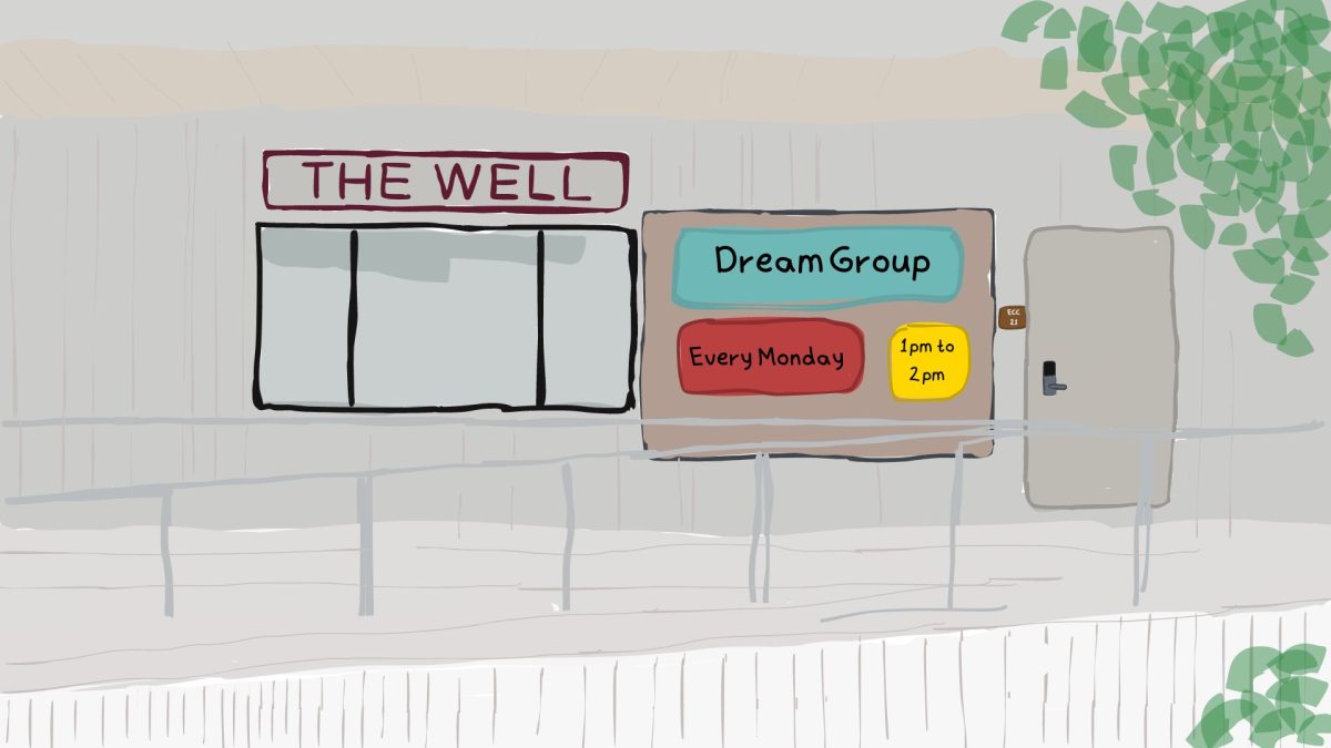The+Well+at+SBCC+hosts+a+Dream+Group+weekly%2C+diving+into+group+members+dreams+and+their+significance.+Illustration+created+on+Canva.+