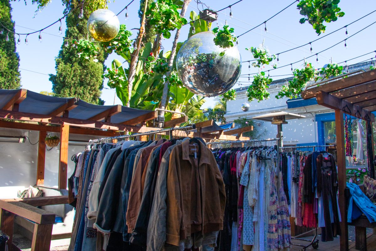 The disco balls at the EOS Lounge sparkle around the Baad Sunday market on Nov. 19 in Santa Barbara, Calif. The club is filled to the brim inside and outside of unique clothes, jewelry and other handmade products. 