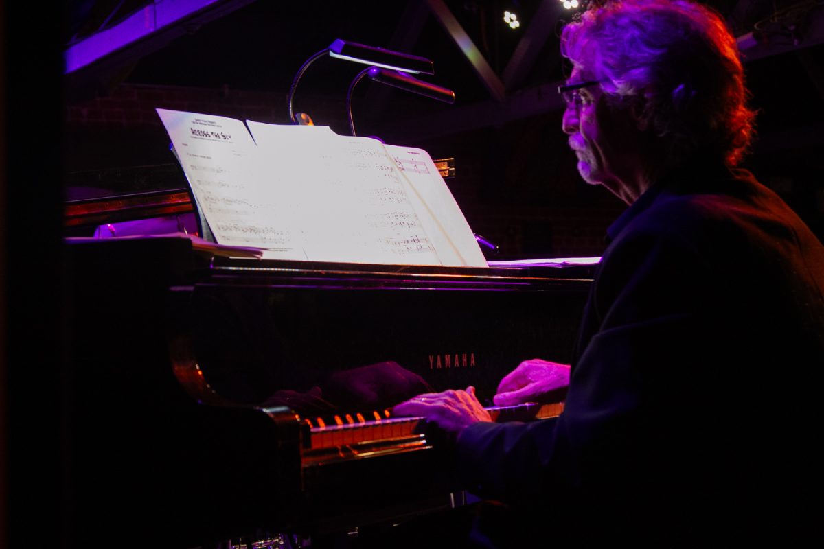 George Friedenthal transitions into the next song during his piano performance on Feb. 26 at SOhO Restaurant in Santa Barbara, Calif. Friedenthal remained calm and collective throughout the Monday Madness performance.
